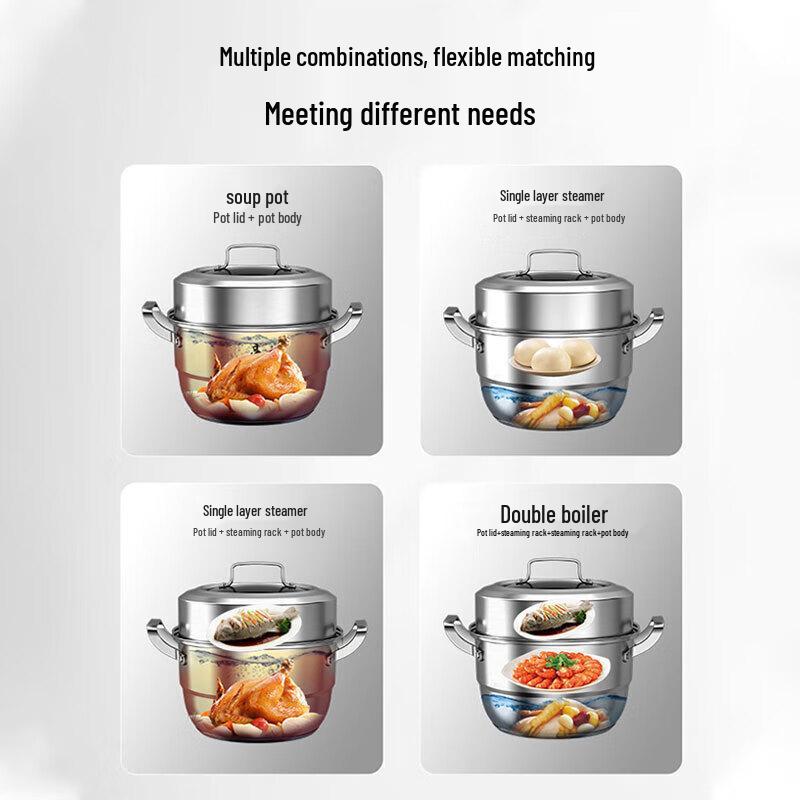 Двухъярусная пароварка Kombach из нержавеющей стали 304