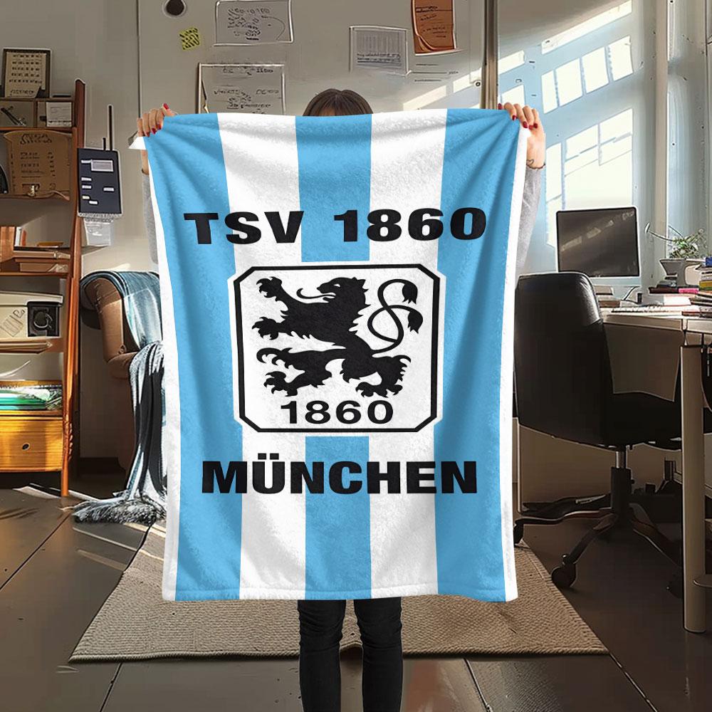 1PC TSV 1860 Munich Patterned Flannel Blanket Suitable For All Seasons for Home Decor Warmth and Comfort Gifts Holiday Present