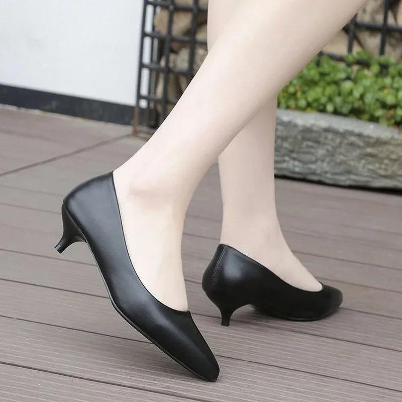 Fashion 2024 Spring and Fall Fashion Casual Comfort Shallow Mouth Women Pointed Heels