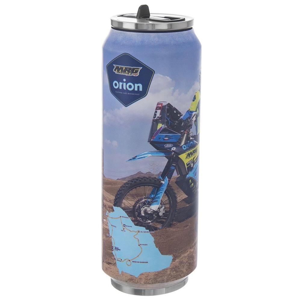 Orion Stainless Steel Vacuum Insulated Can-Shaped Thermal Mug with Dakar Rally Motif 700 ml