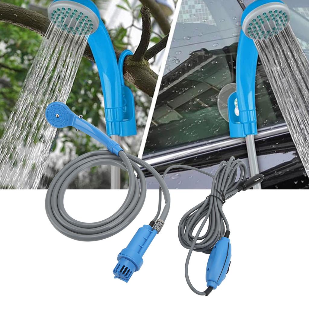 12V Портативный походный душ Складное ведро Набор 20л Вместимость Многоцелевой для пеших походов Мытье автомобиля Домашнее животное