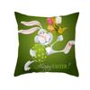 Easter Decorative Pillowcase Cartoon Bunny Egg Print Peach Skin Pillowcase Sofa Cushion Cover Bedroom Room Home Decoration