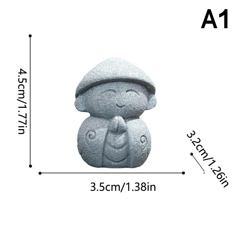 Статуи Будды Милые маленькие скульптуры Будды Дзидзо Фигурки Садовые украшения Японский Будда Кшитигарбха Аквариум Бонсай