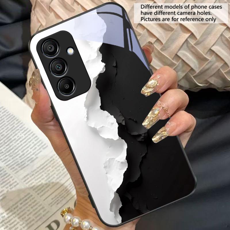 Черно-белые изображения для Samsung Galaxy A15 5G 54 4G 51 50 24 35 90 71 12 51 53 52S 80 22 34 Черный чехол для телефона из закаленного стекла