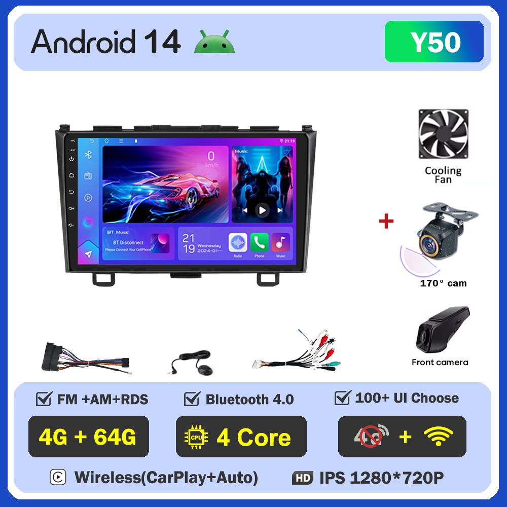 Для Honda CR-V 3 RE CRV 2007-2011 Автомобильный мультимедийный видеоплеер Android Auto Car Radio Сенсорный экран GPS-навигация Mirror Link