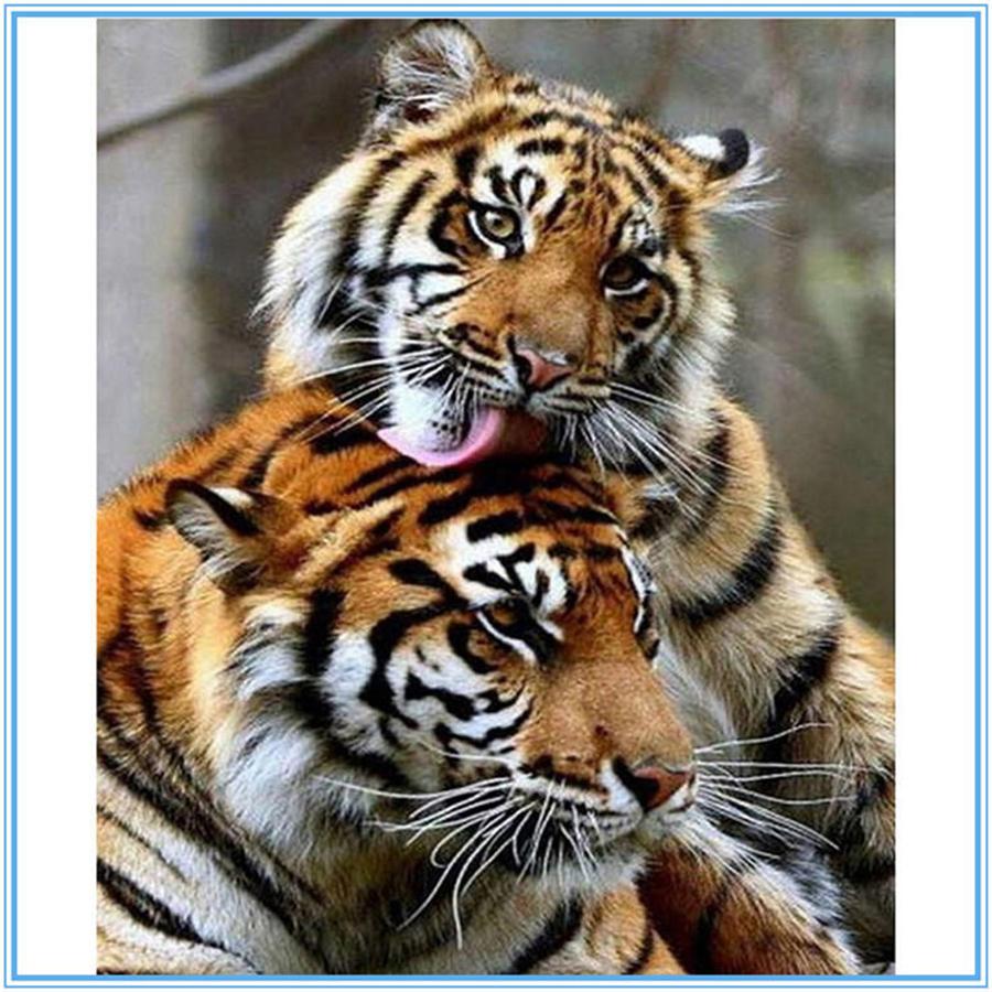 5D DIY Алмазная картина Лев и Тигр Алмазная вышивка Полный набор Наборы для вышивки крестом Домашний декор Подарки