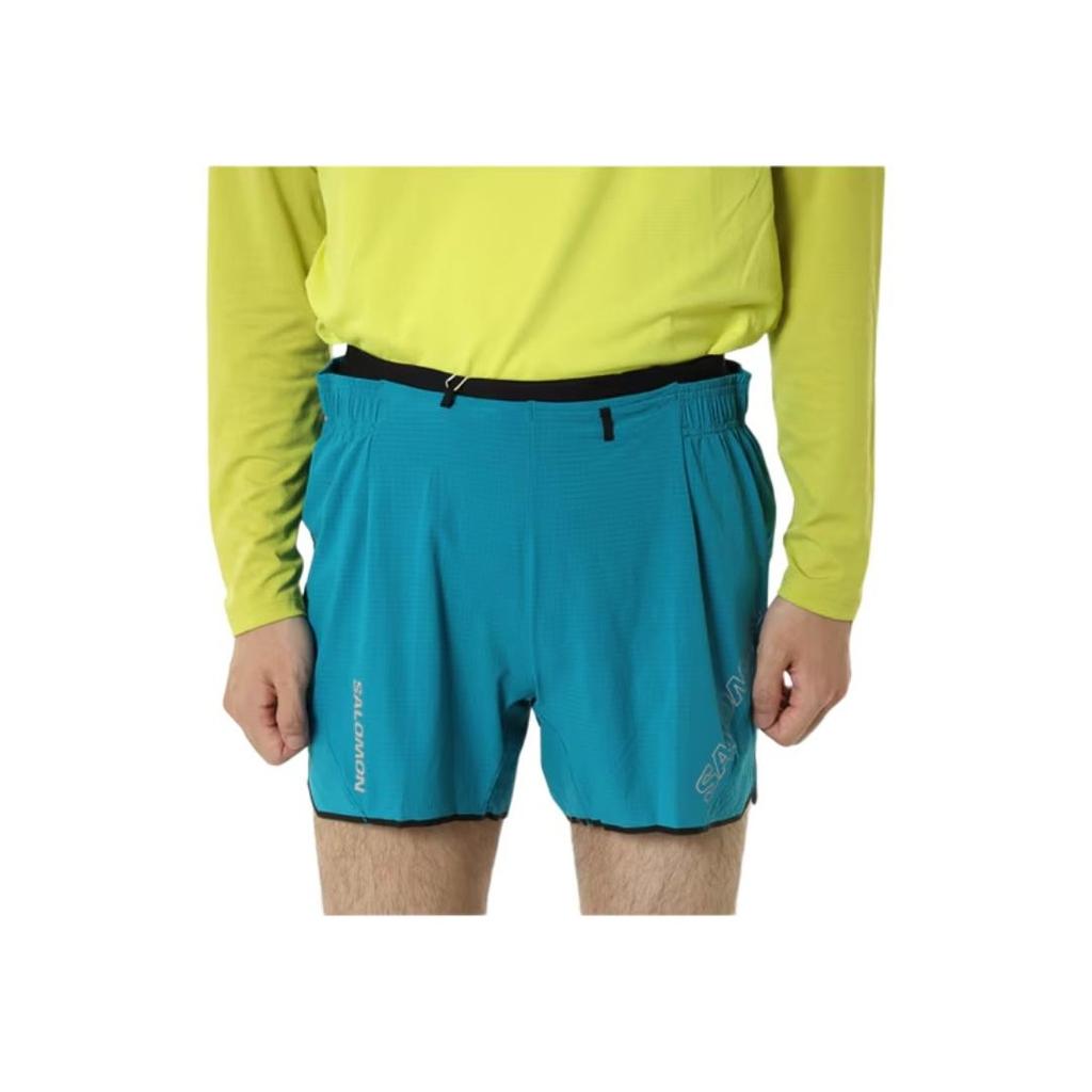 SALOMON Letter Print Fashion Comfortable Versatile Skin-Friendly Casual Shorts Unisex Shorts Deep-Peacock-Blue LC2180800