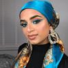 Шелковый шарф Scarftop Повязки на голову для женщин Винтажный Четыре сезона Шарф для волос 90*90 см Хиджаб Фуляр Iuxe Бандана Femme Головной платок