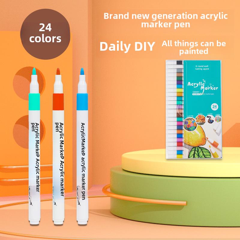 Набор акриловых водостойких маркеров: Гладкие, безопасные для бумаги ручки для творчества, граффити, акварели, студентов и ручных поделок