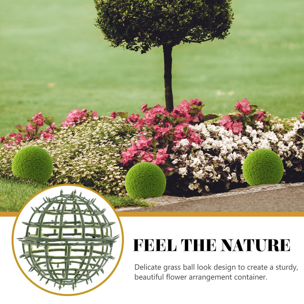 6Pcs Artificial Plant Topiary Ball Support Sturdy Plastic Flower Shelf Holder Faux Green Ball Frame Rack Decorative Flower