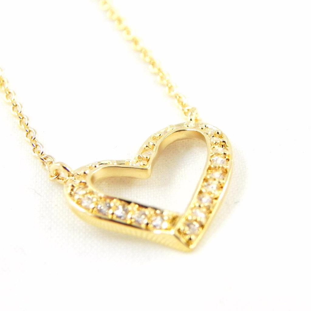 Les Trésors De Lily [H2620] - Позолоченное колье «Любовь» белое золото - 13x13 мм