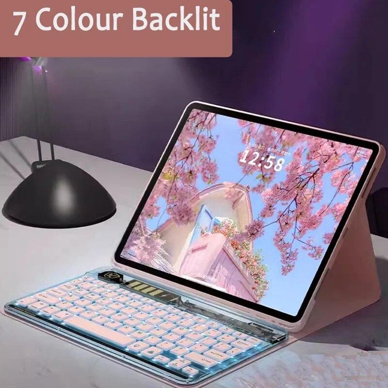 Клавиатура с подсветкой для Redmi Pad SE 2023, 11 дюймов, кожаный чехол 5, 6, 11 дюймов, 6 Pro, 11, 5 Pro, 11 дюймов, для Xiaomi Redmi Pad 10,61, противоударный акриловый чехол