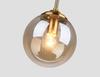 HFUGUD 3-Light Pendant Light, Stylish and Cute, Amber Glass Pendant Light, Round Lamp, Spherical Design, Simple, Duct Rail Compatible Pendant Light,