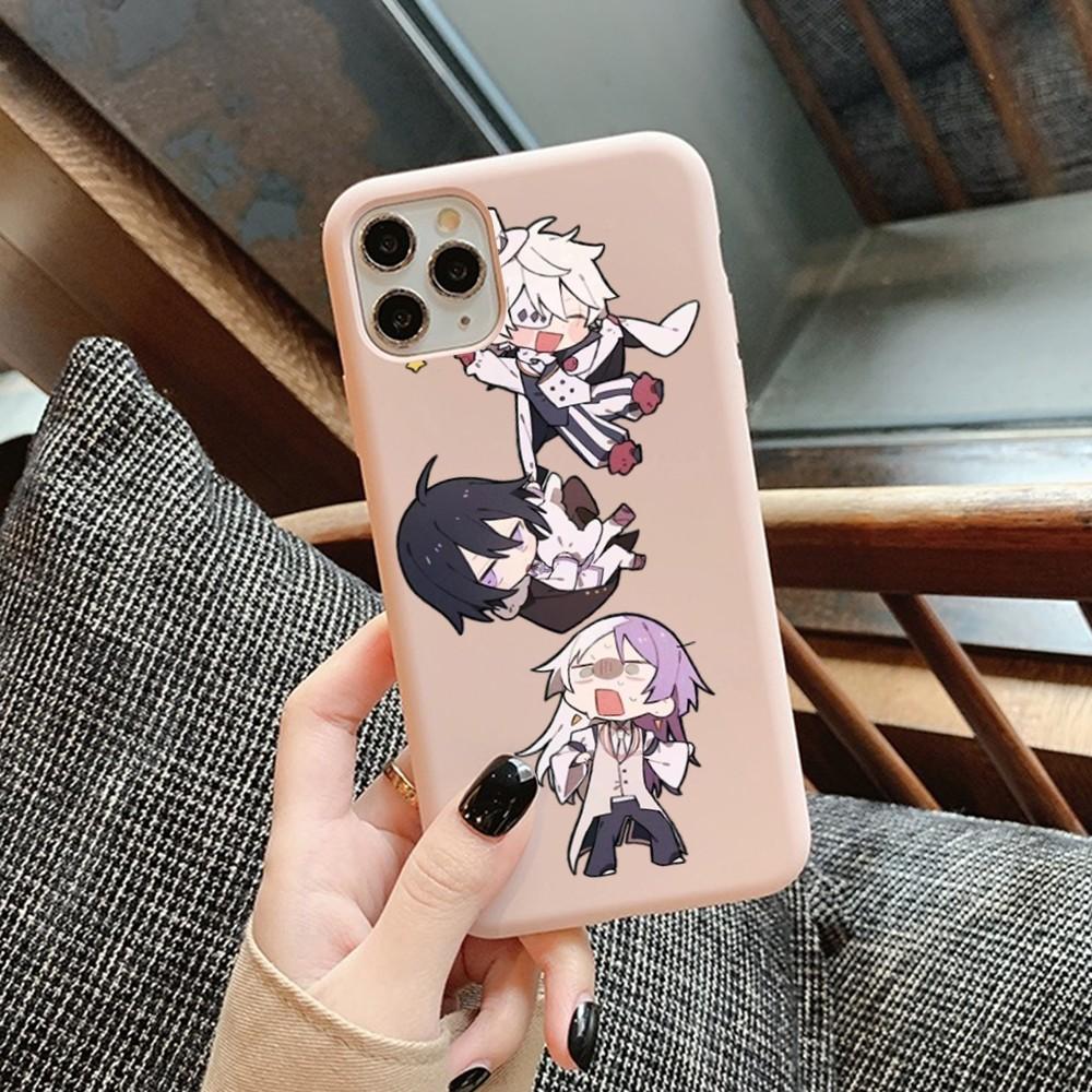 Anime Bungou Stray Dogs Phone Case for iPhone 14 11 12 13 Mini Pro Xs Max 8 7 6 6S Plus X XR Solid Candy Color Case