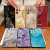 Магнитный чехол для телефона с мраморным узором для Samsung Galaxy S26 S25 Ultra Edge S24 S23 FE A57 A17 A56 A37 A16 A36 A55 A54 A15 PC-чехол
