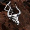 Винтажное Креативное Высокополированное Нержавеющая Сталь Голова Быка Ожерелье Панк Персонализированное Мужское Животное Подвеска Ювелирные Изделия Подарки