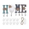 Wooden Letters Hangers HOME Shape Wall Mounted Decorative Hanging Blocks with Light Strip