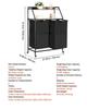 2 Tiers Laundry Sorter Tall Laundry Hamper with Wheels and Hooks 2 Section