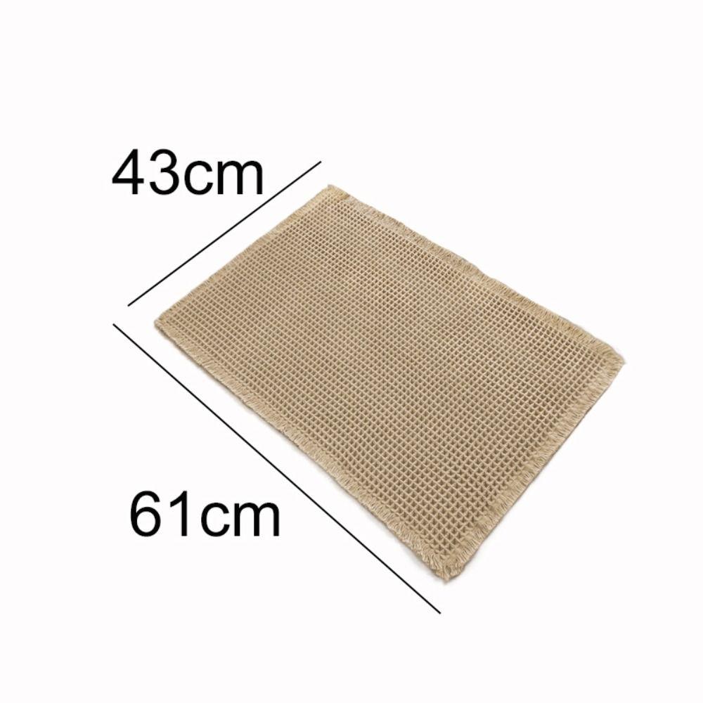 Non-Slip Bathroom Carpet Doormat Floor Mat Thicker Linen Woven Bath Mat Bathroom