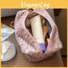 Plush Pink Leopard Print Makeup Bag With Travel Organizer For Women