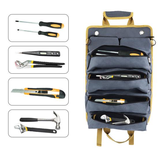 Свернутая сумка для инструментов с ручкой, водонепроницаемая, износостойкая, портативная, сверхпрочная, органайзер для инструментов, сумка для хранения