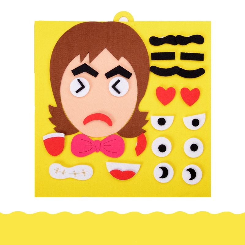 3D Детский комплект пазлов, игрушки, наклейки, выражения лица, сделай сам, сборка пазлов, игрушки ручной работы