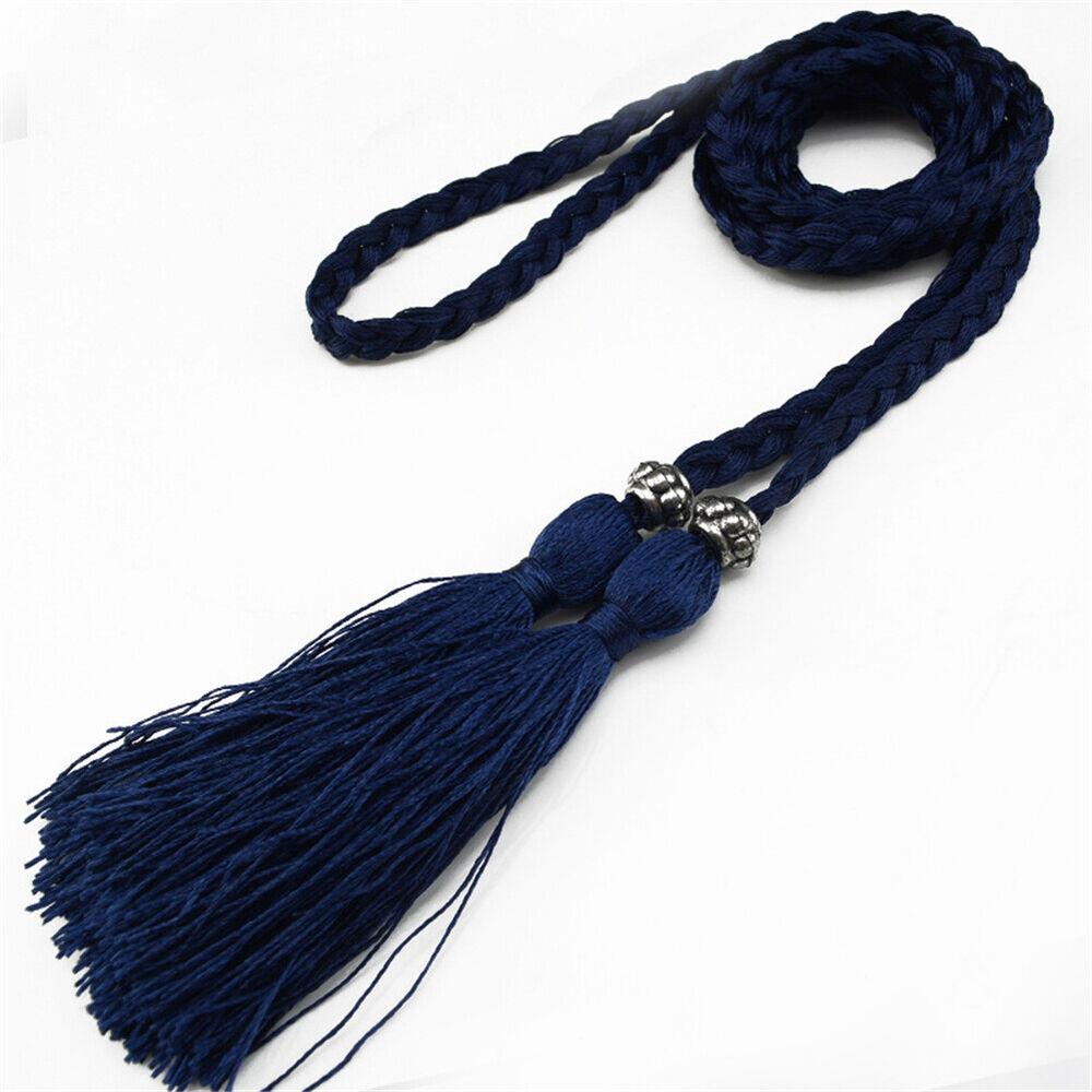 Woven Tassel Belt Self-Tie Dress Belt Waist Decoration Rope Braided Boho Style