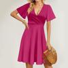 Women's Summer Dress Loose Beach Vacation Casual Deep V Neck Dress Elegant Skirt
