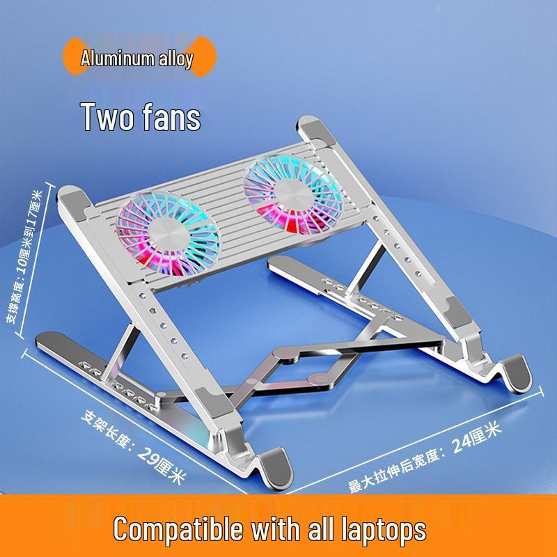 RGB Алюминиевая подставка-кулер для ноутбука: Бесшумный, Портативный и Складной
