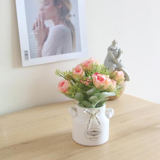 1шт искусственный цветок керамический горшок бонсай этап сад свадьба домашняя вечеринка декор