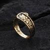 Elegant Geometric Design Ancient Gold Flower Ring For Women Adjustable Size