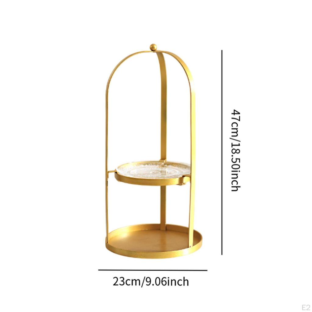2-х уровневая подставка для торта, полка для растений, прочная многофункциональная подставка для десертов, башня для кексов, бутылок, банок