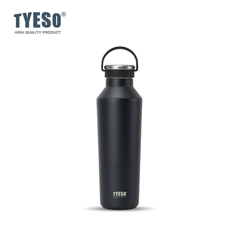 Tyeso Stainless Steel Vacuum Insulated Water Bottle Portable Durable Leak-Proof for Outdoor Sports Matte Finish Carry Handle