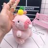 Cute Pink Pp Cotton Capybara Keychain Short Plush Bubble-blowing Animal Charm