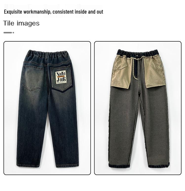 Spring Boys' Retro Casual Jeans - Trendy and Simple Children's Clothing