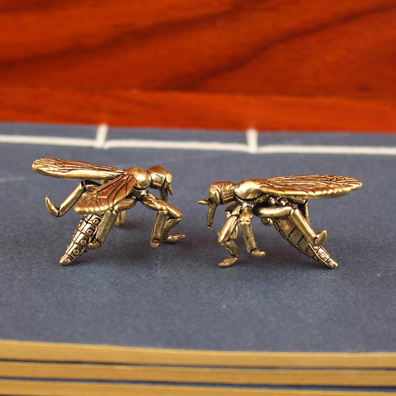 Solid Brass Mosquito Statue Vintage Insect Sculpture For Home Office Desk Decor Unique Conversation Starter And Gift