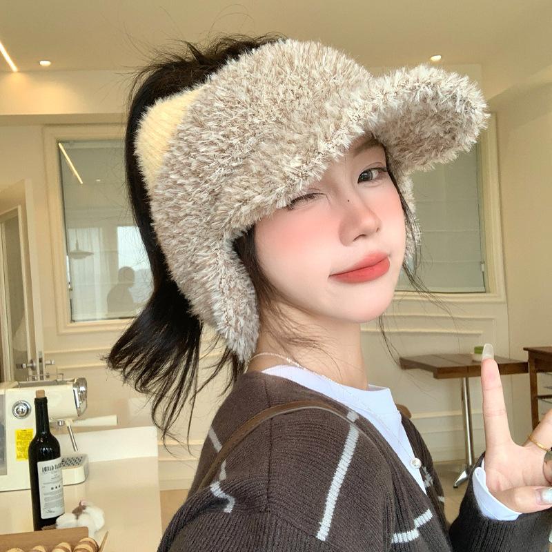 Women Winter Fleece Cat Ear Earmuff Hat Korean Sweet Style Hat