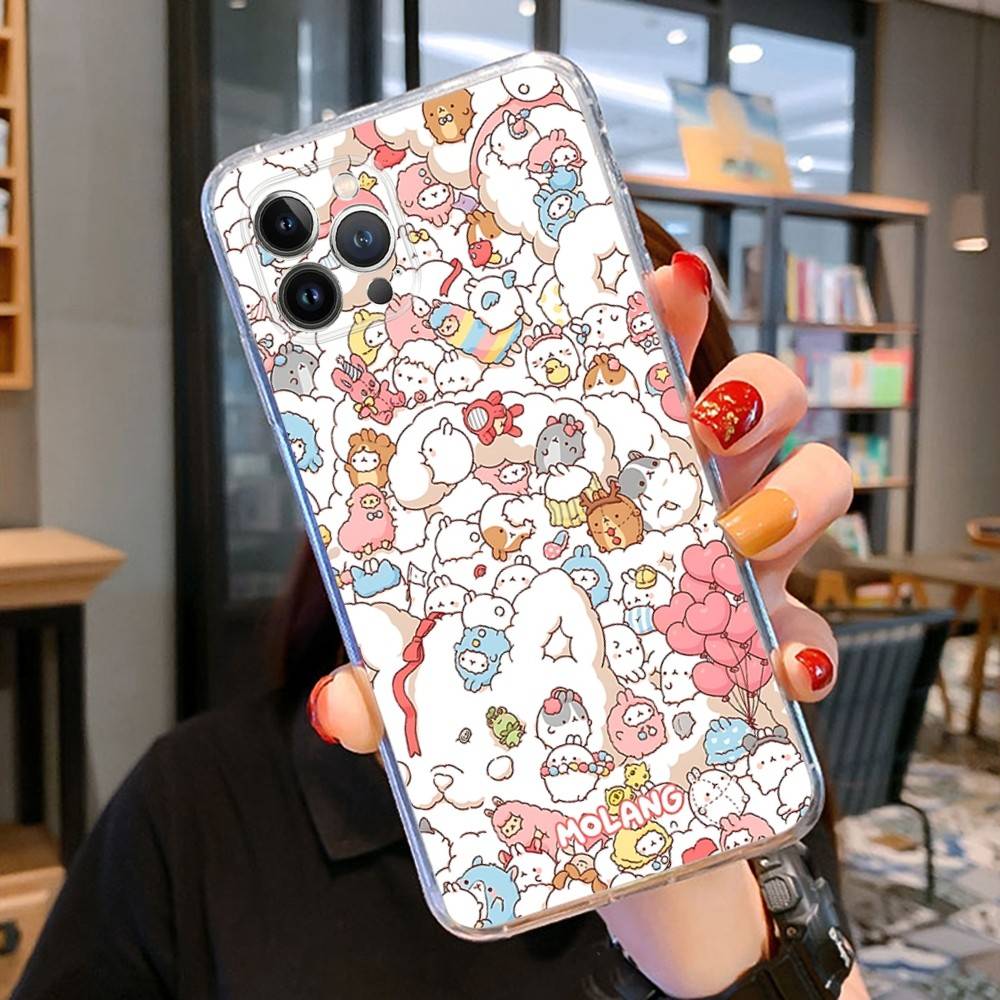 Милый Мультяшный M-MolangS Прозрачный Мягкий Чехол Для Телефона Для IPhone 15 12 14 16 17 13 Plus 11 Pro Max 13 Pro