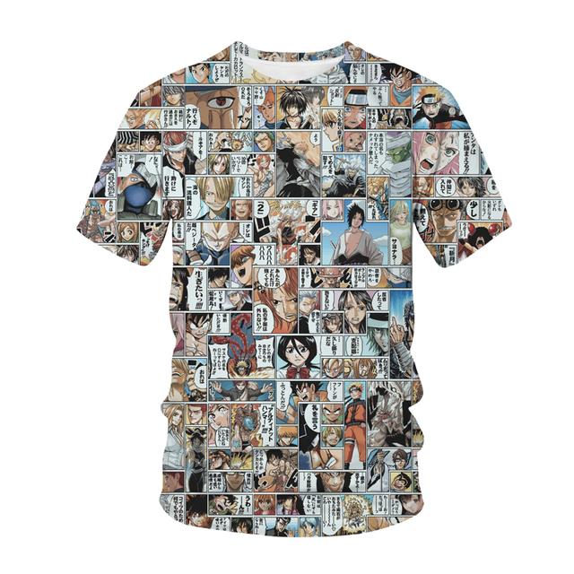 Футболка с 3D принтом аниме и комиксов, цельная детская футболка в стиле манга, модная уличная футболка с круглым вырезом, футболки в стиле Харадзюку, топы, детские футболки, одежда