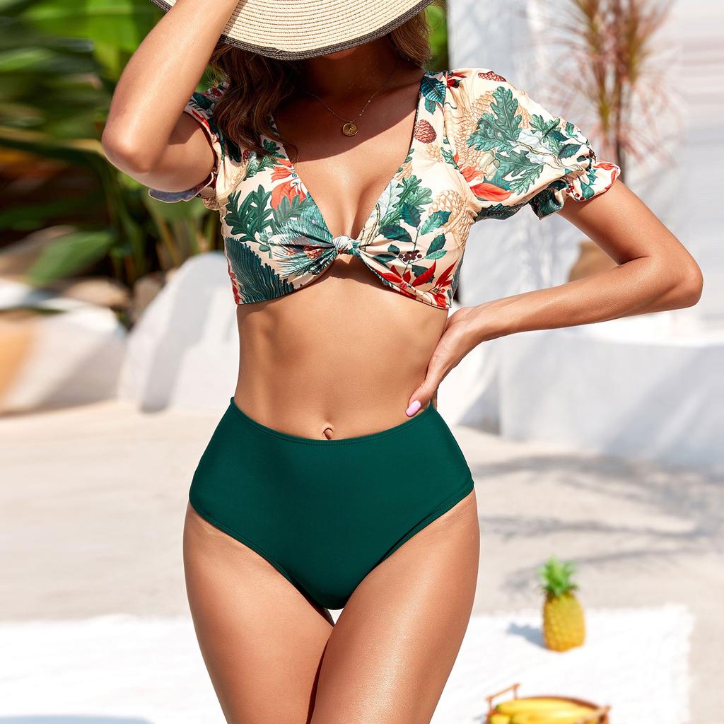 Женский сексуальный бикини с разрезом Купальники Плавки Купальник с принтом