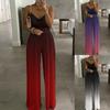 Fashion Women's Tight Gradient Round Neck Sleeveless Camisole Jumpsuit