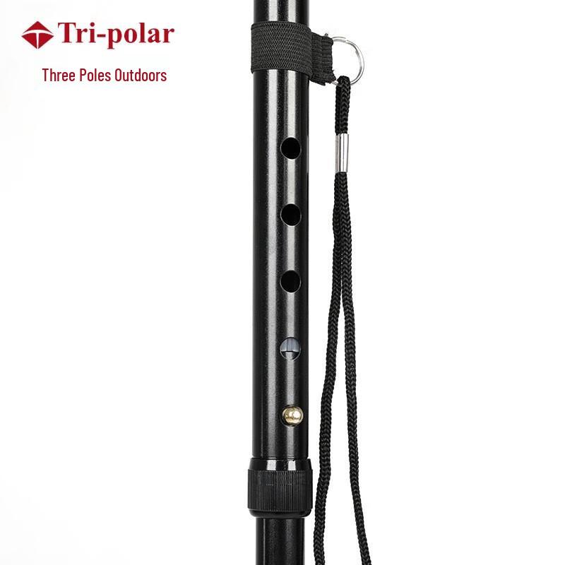 Складной треккинговый шест Tri-polar TP3904 для походов на открытом воздухе со встроенным фонарем