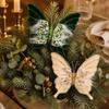 Glitter Xmas Tree Butterfly Hanging Decor Clip-On Artificial Butterfly Pendant  Christmas Tree