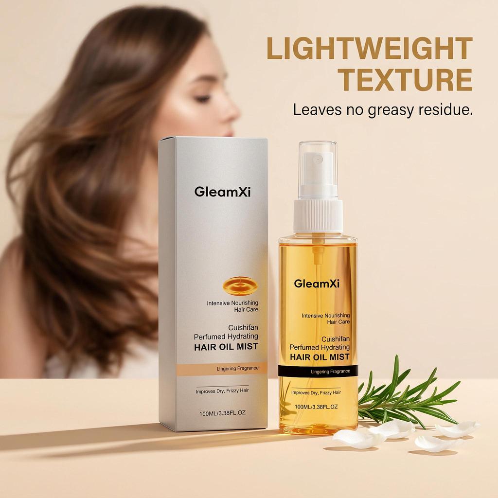Moisturizing and nourishing hair oil spray, soft and shiny hair, elegant fragrance, light and refreshing, improves frizzy hair spray