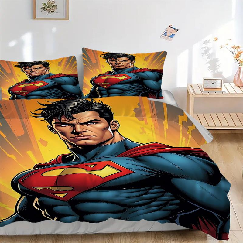 3pcs Superman Cover Set,Soft Comfortable Duvet Cover,Guest Room (1*Duvet Cover + 2*Pillowcases, Without Core) yy251024103