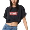 Мужская футболка Levis с цветными блоками и принтом букв, удобная, с коротким рукавом, черная 001AM-0000