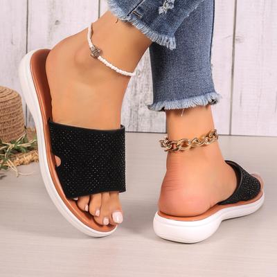 Женские тапочки большого размера на плоской подошве, полиуретановая подошва, легкие, вязаные, тапочки-маффины