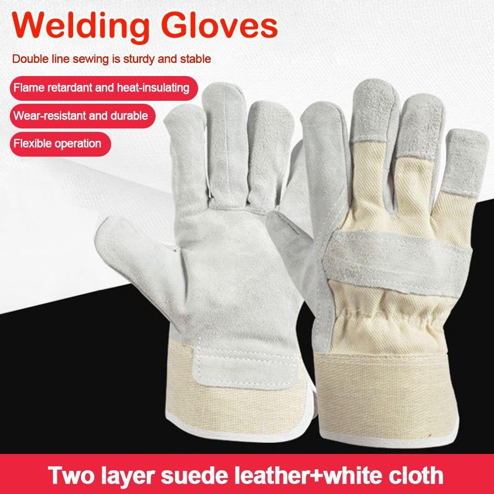 Thick Labor Gloves Cowhide Safety Gloves New Mechanic Glove