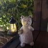 Фигурка кошки для сада на открытом воздухе с солнечным фонарем IP44, водонепроницаемая, устойчивая к ультрафиолетовому излучению, с автоматическим включением/выключением животного