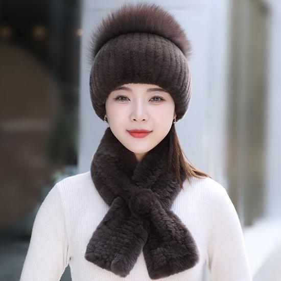 Шапка из меха кролика рекс, комплекты шарфов, женские зимние теплые роскошные шапки из 100% натурального меха лисы, шарфы из меха кролика рекс, качественные вязаные меховые шапки